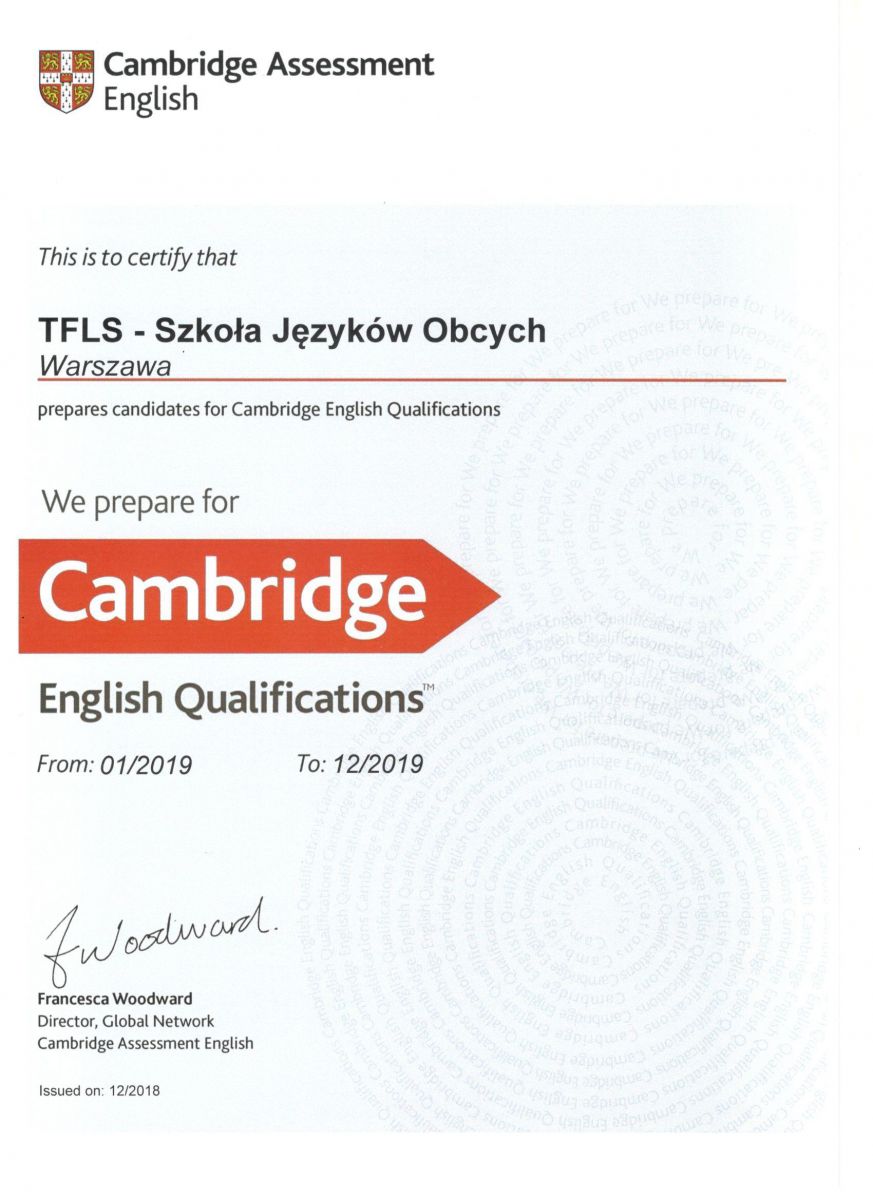 FCE Cambridge - Szkoła Językowa TFLS - egzamin FCE, First Certificate ...